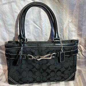 Coach Fabric / Leather Hampton Satchel E05J
